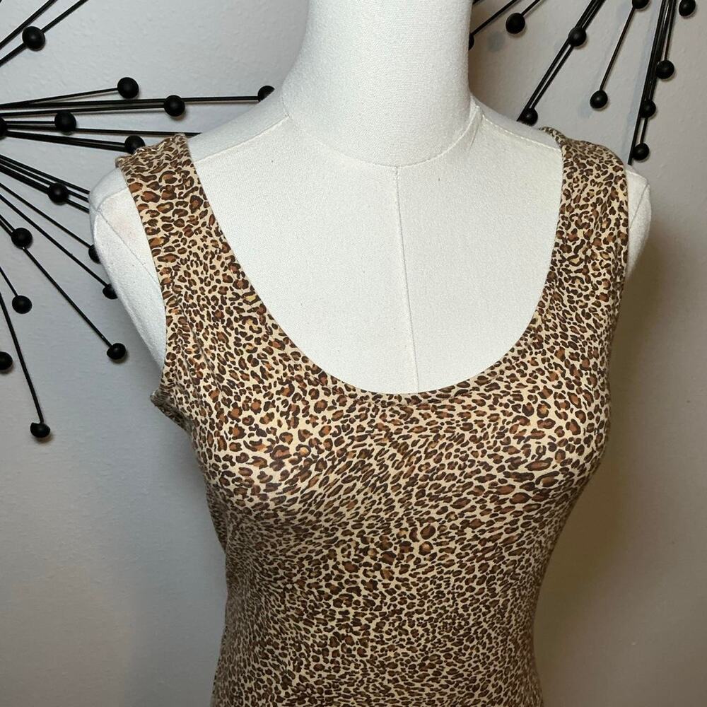 Xhilaration Leopard Print Sleeveless Mini Dress Brown Animal Print Size Medium - Picture 2 of 4